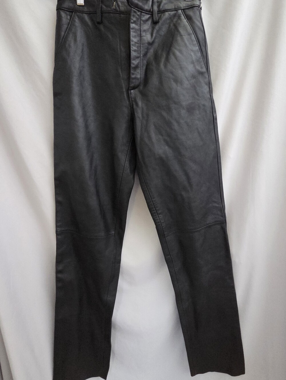 Men's Black Leather Jeans